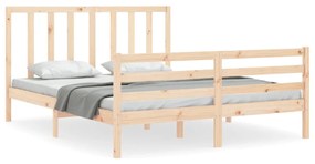 3193801 vidaXL Cadru de pat cu tăblie, 160x200 cm, lemn masiv
