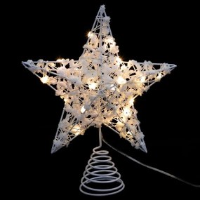 Stea luminoasa LED pentru pomul de Craciun WHITE STAR 25 cm, alba