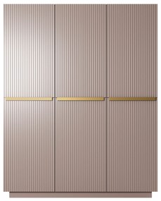 Dulap Nicole 150 cm - MDF roz antic / mânere aurii