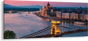 Tablou - Panorama orașului Budapesta, Ungaria (120x50 cm)