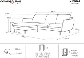 Colțar cu șezlong pe partea stângă Cosmopolitan Design Vienna, bej