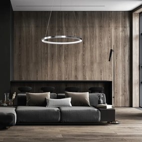 Lustră LED pe cablu ROTONDA LED/27W/230V crom mat