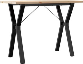 vidaXL Masă bucătărie, cadru Y, 100x50x75,5 cm lemn masiv pin și Oţel
