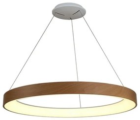 Lustra LED inteligenta design circular NISEKO II Wood 65cm