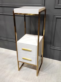 Consola Rodez III alb/gold – H103 cm