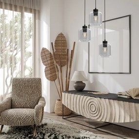 Lustră pe cablu SOMBRA 3xE27/60W/230V gri