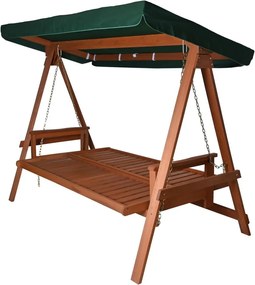 Balansoar de grădină verde/ din lemn Vegas Lux - Rojaplast