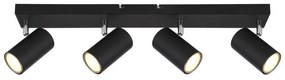 Plafoniera cu 4 spoturi directionabile design modern ROBBY negru mat