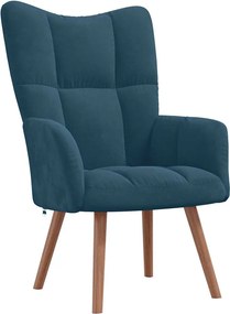 vidaXL Scaun de relaxare, albastru, catifea