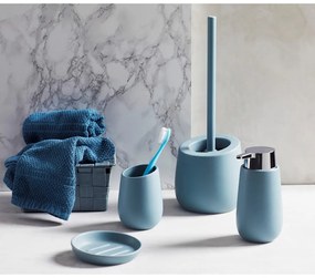 Perie de WC albastru-deschis din ceramică Badi – Wenko