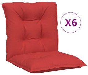 Perne pentru scaun de gradina, 6 buc., rosu, 100 x 50 x 7 cm 6, Rosu, 100 x 50 x 7 cm