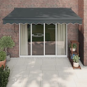 vidaXL Copertină retractabilă, antracit, 3x2,5 m, textil și aluminiu