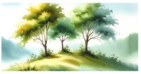 Tablou peisaj verde cu copaci