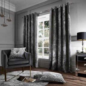 Draperii gri 2 buc. 168x229 cm Crushed Velvet – Catherine Lansfield