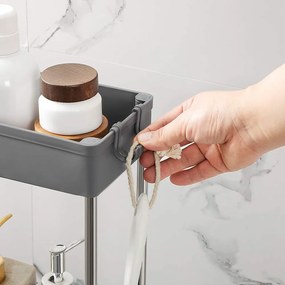 Raft cu roți SLIM, 4 niveluri, 12,5x40x86cm, gri SongmicsHome