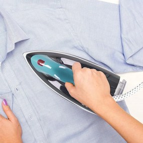 Fier de calcat Beper P204CAL200, 2250W, Placa ceramica, Termostat, Filtru, Ciclu continuu, Alb/albastru-verde