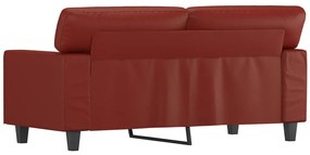 Canapea cu 2 locuri, rosu vin, 120 cm, material textil Bordo, 154 x 77 x 80 cm