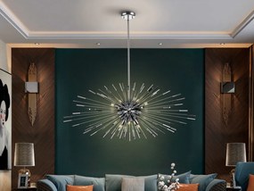 Lustra LED cu telecomanda design ultra-modern Evasion crom SV-381628D