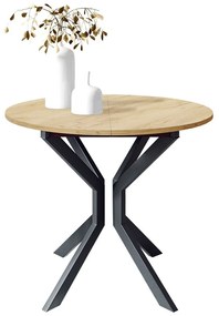 Masă sufragerie extensibilă 90 cm Kertare M 90 (Stejar craft auriu + Negru) (pentru 2-4 persoane). 1105352