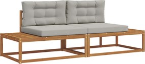 vidaXL Set de canapele de exterior 2 Bucată Gri natural și deschis