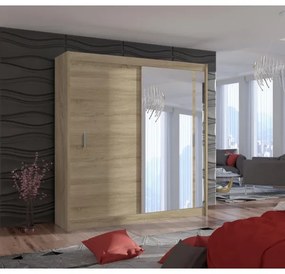 Dulap cu oglindă SABRINA 203x215 cm, stejar Sonoma