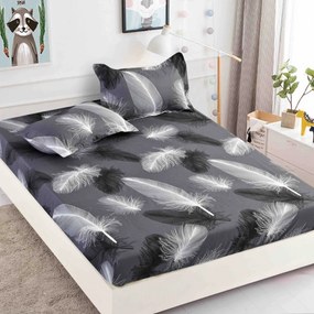 Huse de pat, 3 Piese, Finet cu elastic 90x200