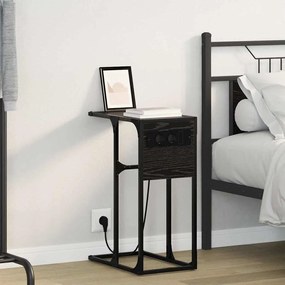 vidaXL Noptieră Stejar negru 41.5 x 26 x 60.5 cm Lemn compozit