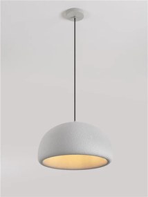 Lustra suspendata cu textura granulata Davo 43cm, gri piatra