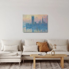 Tablou pe sticlă - Claude Monet, The Houses of Parliament, Sunset, reproducere (70x50 cm)