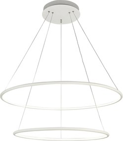 Corp de iluminat 2 cercuri albe din metal cu LED integrat Nola 2