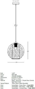 Pendul design modern Pinco negru, fumuriu