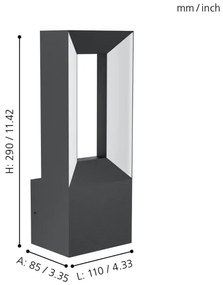 Aplică LED de exterior RIFORANO 2xLED/5W/230V IP44 Eglo 98725