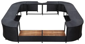 Mobilier imprejmuire spa negru 268x268x55 cm poliratan patrat 1, Negru