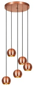 Lustră pe cablu SIVANI 5xE27/40W/230V cupru