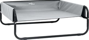 vidaXL Pat pentru câini Manual Gri deschis 57 x 57 x 24 cm Oțel