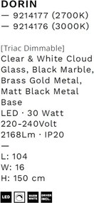 Lustra decorativa liniara cu 5 pendule LED 3000K DORIN