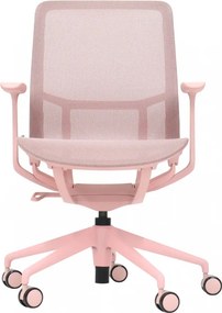 EMILY PINK – Scaun ergonomic premium, Mesh respirabil 4D, înclinare cu blocare, înălțime reglabila, cadru din nylon, bază din aluminiu, Roz