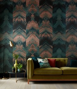 Tapet Reflections, Jade Green Luxury Geometric, 1838 Wallcoverings, 6.5mp / rola