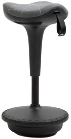 Vinsetto Taburet de birou cu funcție de rotire, taburet ergonomic, reglabil pe înălțime 65,5-83,5 cm, înclinabil 120°, Gri | Aosom Romania