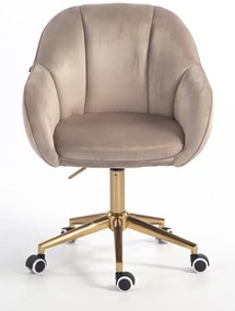 HR2055K Scaun Latte din Catifea cu Bază Aurie