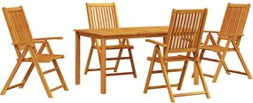 vidaXL Set de masă pentru grădină 5 pcs Maro Lemn Solid de Acacia