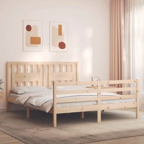 3194581 vidaXL Cadru de pat cu tăblie, 160x200 cm, lemn masiv