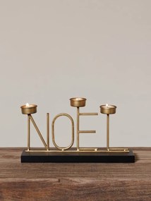 Suport pentru 3 lumanari, din metal, Noel