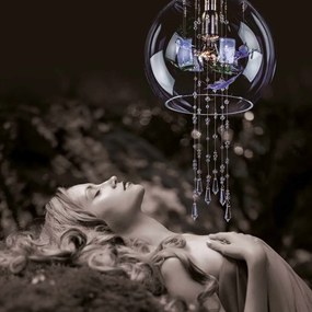 Lustra moderna Vision decorata cu fluturi si Cristal Bohemia Exclusive PAPILLON 02 – CH
