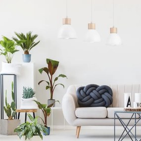 Lustră pe cablu NICO 3xE27/60W/230V albă