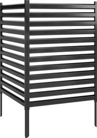 Outsunny Gard de grădină 2 panouri 91 x 152 cm metal gard de protecție vizuală cu stâlpi &amp; capace de protecție rezistent la rugină Negru | Aosom Romania