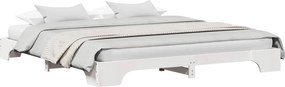 vidaXL Cadru de pat Alb 200 x 200 cm Lemn de pin masiv
