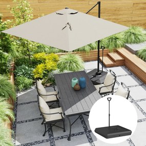 Outsunny Bază pentru Umbrelă de Soare cu Sistem de Umplere, Roți Ajustabile și Mâner Reglabil, 95x95x117 cm, Negru | Aosom Romania