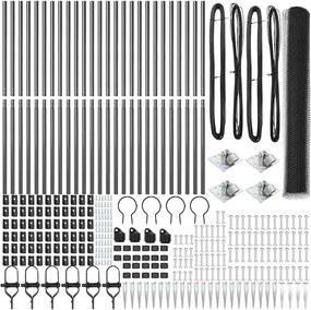 vidaXL Stâlp de gard. Gri 50 x 1,4 m ( plasă 13 mm) Oțel și PVC