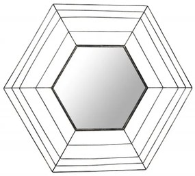 Oglinda hexagonala cu rama din metal aurie Romeo, 1.5cm (L / D) x 69cm (W) x 79.5cm (H)